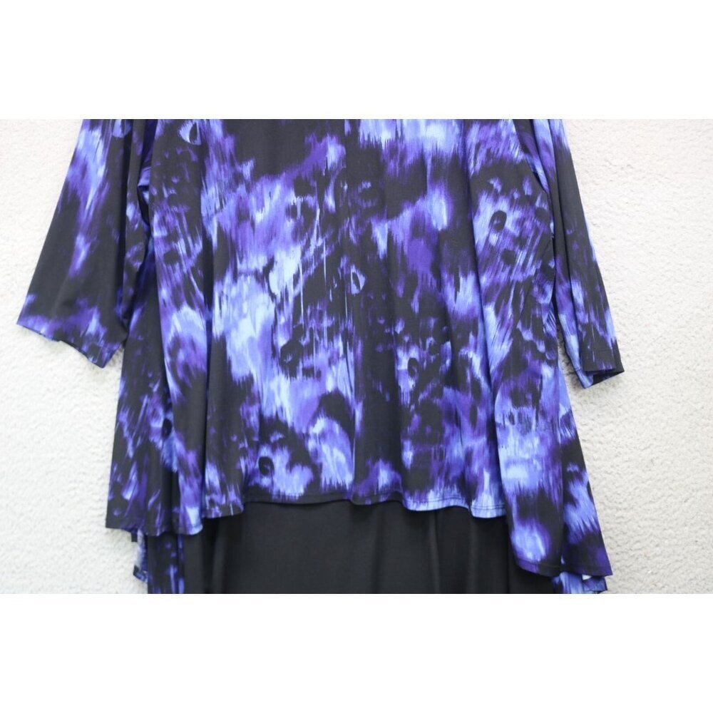 Connected Black Silky Cowl Neck Midi Dress w/Attached Cardigan-Size 20W-Church - Picture 8 of 9